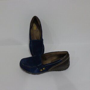 NATURAL SOUL by NATURALIZER‎ "RHETT" MEDIUM BLUE SUEDE/LEATHER LOAFERS SZ 8M